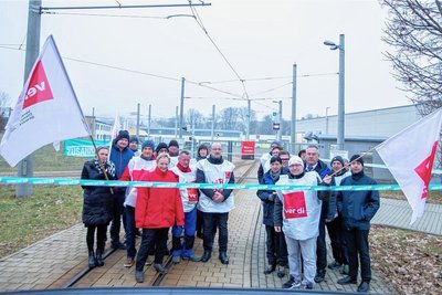 Warnstreik bei der Plauener Straßenbahn: Am Morgen blieben alle Bahnen im Depot. 