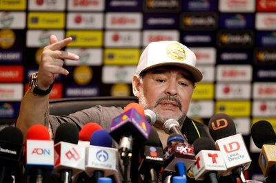 Der legendäre Diego Armando Maradona als Trainer in Sinaloa.