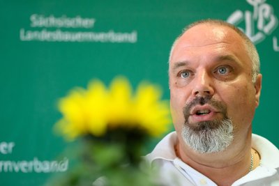 Klimawandel und Biodiversität bleiben Themen: Sachsens Bauernpräsident Torsten Krawczyk.