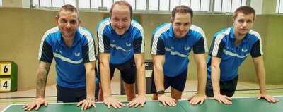 Oberliga-Spitzenreiter (v. l.): Kristian Katus, Petr Wasik, Thomas David und Stanislav Chornobaiev.