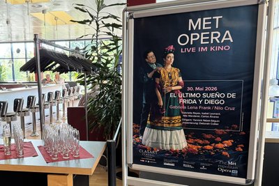 Alles bereit im Kinopolis Freiberg für den Opernabend.