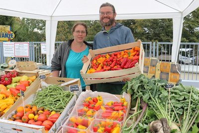 Simone und Alexander Dietze kamen aus Dresden zum Herbstmarkt.