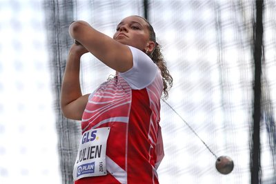 Im Hammerwerfen der Frauen beeindruckte Jada Julien vom LV 90 Erzgebirge mit Platz 4.
