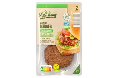 Unter den gekühlten veganen Burger-Pattys landet "My Vay American Style" von Aldi auf dem ersten Platz (Note 2,1).