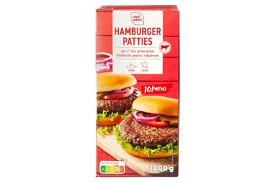 Testsieger unter den tiefgekühlten Rindfleisch-Hamburger-Pattys: "Chef Select Hamburger Patties" von Lidl (Note 2,3).