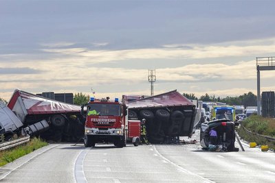 Die Autobahn war zeitweise voll gesperrt.