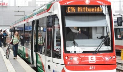 Eine solche Citylinkbahn soll künftig auch von Chemnitz nach Aue fahren.