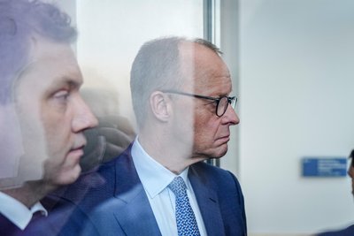 Lars Klingbeil, SPD-Fraktions- und Bundesvorsitzender und Friedrich Merz, Unions-Kanzlerkandidat und CDU-Bundesvorsitzender.