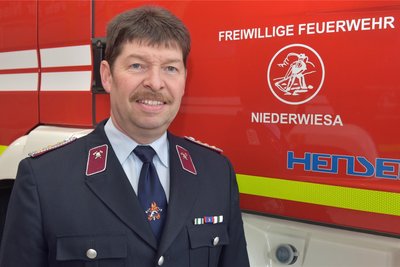 Ralf Reinhardt ist Wehrleiter der Feuerwehr Niederwiesa.