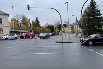 Sperrung aufgehoben: Die Fahrt von der B 173 in Richtung Bahnhof und Brand-Erbisdorf ist wieder möglich.