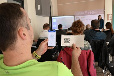 Interaktiv: Auch während der Veranstaltungen konnten sich die Gäste an kleinen Online-Umfragen beteiligen.