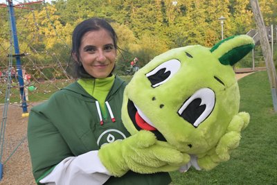 Emma Haller war am Samstag sechs Stunden für die AOK Plus als „Jolinchen“ unterwegs.