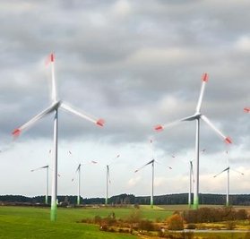 Die Bildmontage zeigt, wie der Windpark an der Staatsstraße 258 einmal aussehen könnte.