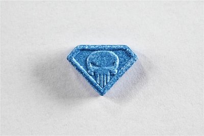 Die Ecstasy-Pille "Blue Punisher". 
