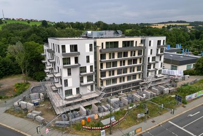 Das Keffel-Haus ist ein Neubau der Diakonie. Das Foto entstand bei den Bauarbeiten.