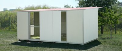  Wie ein DDR-Bungalow, doch modern und schnell aufzubauen. Zur Messe am Wochenende in Leipzig wird das Haus vorgestellt. 
