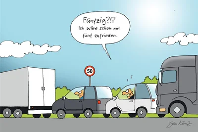 Mit dem Auto ist man viel schneller unterwegs als zu Fuß ... oder?