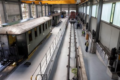 Die Ausstellungs- und Fahrzeughalle der Preßnitztalbahn war für Besucher der Entdeckertour extra geöffnet.