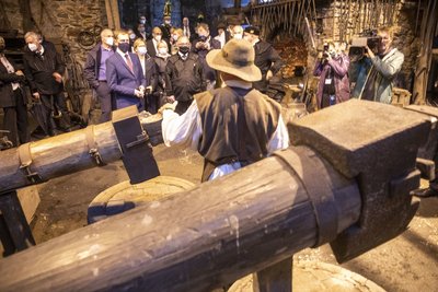 Vor seinem Besuch in Oberwiesenthal war Kretschmer bei der Veranstaltung zu 400 Jahren Frohnauer Hammer zu Gast.