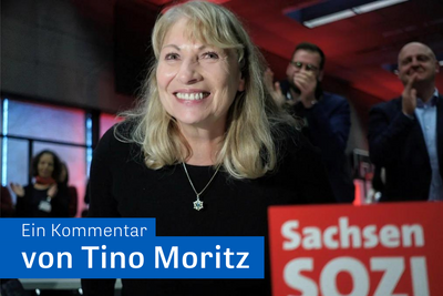 Petra Köpping nach ihrer Wahl zur SPD-Spitzenkandidatin.