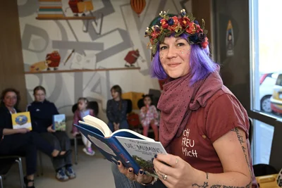 Steffi Haase hat in dem Schnellrestaurant in Aue Mumins-Geschichten vorgelesen.