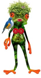 Der Frosch ist das Maskottchen des Symposiums. 