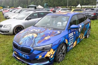 Der Gewinner in der Kategorie „Bester Lack/Beste Folierung“. Prämiert wurde der Krümelmonster-Skoda.