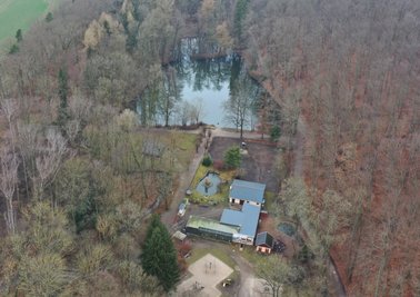 Ein Blick auf das Crimmitschauer Tiergehege aus der Vogelperspektive. 