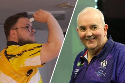 Der Glauchauer Silvio Fischer (links) freut sich auf das Treffen mit Darts-Legende Phil Taylor.