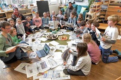 Die Kinder der Freien gemeinschaftlichen Schule „Maria Montessori“ hatten Besuch aus der Redaktion.