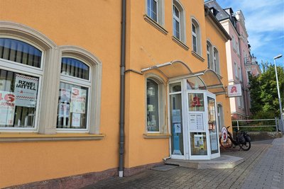 Auch die Georgen-Apotheke in Flöha beteiligt sich am Streik. Mittwoch ist hier ganztägig geschlossen.