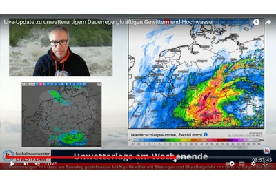 Sachsen könnte vom bevorstehenden massiven Regen nur punktuell betroffen sein, legen die Wettermodelle im Livestream im Kachelmannwetter bei Youtube nahe. Für Süddeutschland wurden die Prognosen teils deutlich verschärft.