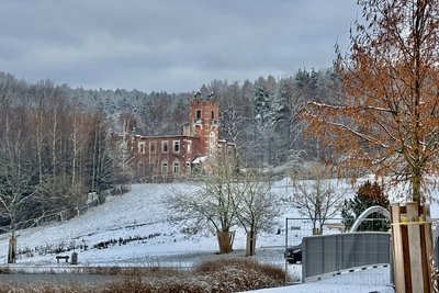Unterhalb der Wilisch-Villa, die zur ehemaligen Buntpapierfabrik gehörte, soll ein Blumenmeer erblühen. Die Vorbereitungen dafür sind rechtzeitig vorm Wintereinbruch erfolgt.