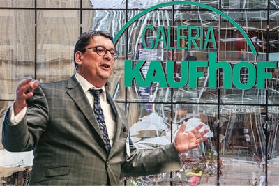 Der ehemalige Galeria-Chef Stephan Fanderl wird nicht zum Retter für die Warenhauskette. (Montage)
