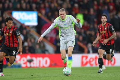 Man-City-Stürmer Erling Haaland blieb beim AFC Bournemouth glücklos.