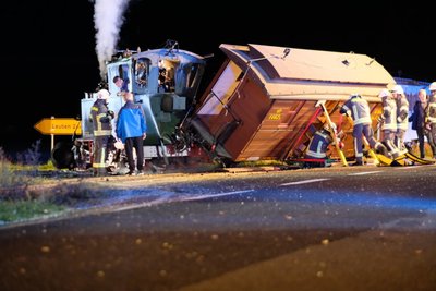 Die historische Dampflok "I K Nr. 54" war auf dem Weg von Oschatz nach Mügeln.