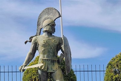 Die Statue von König Leonidas in Sparta.