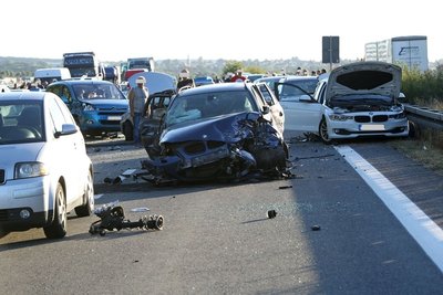 Massenkarambolage auf der A4 bei Nossen.