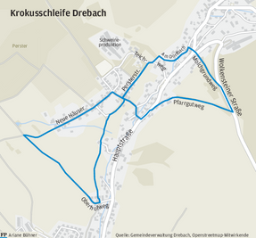 Übersicht über die Krokusschleife in Drebach