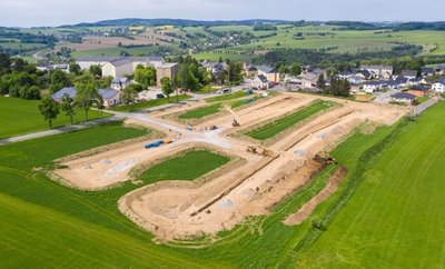 Erschließungsarbeiten für das neue Wohngebiet "Am Hüttenbach" in Wolkenstein. 