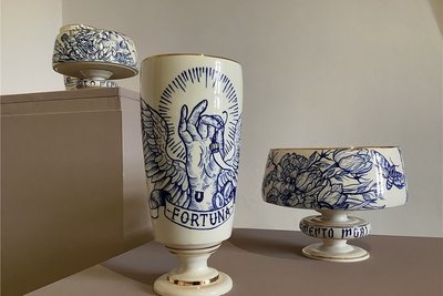 "Vaso per Fiori" wurde von der Künstlerin Marta Maria Trenti extra für die Porzellanbiennale in Meißen geschaffen. Das gilt auch für ein anderes Werk ...