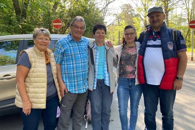 Waren die Ersten: dieser Freundeskreis aus Plauen und Mülsen bei Zwickau - Elke Schmidt, Frank und Margrit Leonhardt, Gitta Seidel, Andreas Schmidt (von links).