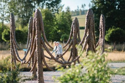 Die Fichten von „Include Me Out“ des Künstlers Friedrich Kunath in Thalheim.