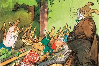 100 Jahre „Häschenschule“: Glauchauer Museum erinnert an Kinderbuchautor Albert Sixtus - Eine der bekannten Zeichnungen aus dem Kinderbuch „Die Häschenschule“.