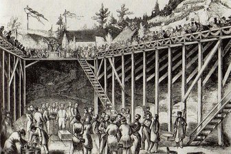 1000 Gäste per Sonderzug zum Festakt an der Göltzschtalbrücke - Die "Illustrirte Zeitung" aus Leipzig veröffentliche auf der Titelseite ihrer Ausgabe vom 27. Juni 1846 diese Grafik von der "Grundsteinlegung der Göltzschtalüberbrückung am 31. Mai". Reproduktionen: Falk Neumann (2)