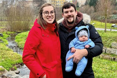 Ariane und Mathäus Kreusch mit Sohn Daniel. Die Brasilianer leben seit fast zwei Jahren in Frankenberg. 