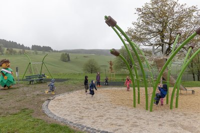 Der neue Spielplatz nahe der Skaterbahn gehört ebenfalls zu dem Erlebniswanderweg.