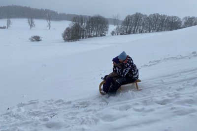 Kurz vor dem Sturz in Erfenschlag.
