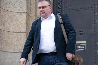 Christian Hartmann (CDU) nach der Landtagswahl 2024 nach einer Runde später scheiternder Sondierungsgespräche mit dem BSW in der Staatskanzlei.