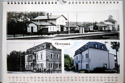Ein Kalenderblatt von 2016 gewährt Einblicke in die Historie des Hauses, anfangs Ausflugslokal, heute Disco.